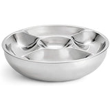 Classic Double Wall Serving Bowl - Stainless Steel 2 Piece Party Bowl and Serving Tray - Great for Salads, Fruit, Snacks, Chips and dips, Vegetables - Hot and Cold