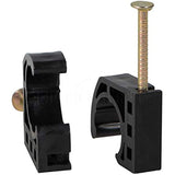 Highcraft ID223x50-K Half Clamp J-Hook with Nail For Pex Tubing Pipe Support, 1 in, Black