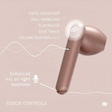 Urbanista Stockholm True Wireless Earbuds 14H Playtime Bluetooth 5.0 with Charging Case, Touch Controls & Dual Mic Earphones Compatible with Android and iOS - Rose Gold