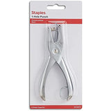 Staples 146308 1-Hole Punch 5 Sheet Capacity Silver (10573-Cc)