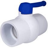 Midline Valve PVC Ball Valve Blue T-Handle for Potable Water 4 in. Solvent Connections White Plastic (487T400)