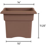 Bloem 57314CH Veranda Deck Box Planter, 14", Chocolate Brown
