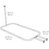 Zenna Home Never Rust Aluminum Curtain Claw Foot Tubs Hoop Shower Rod, 50"-72", White