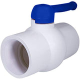 Midline Valve PVC Ball Valve Blue T-Handle for Potable Water 4 in. FIP White Plastic (487U400)