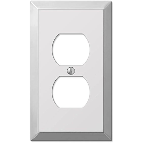 Century Polished Chrome Steel - 1 Duplex Outlet Wallplate