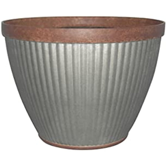 SOUTHERN PATIO Westlake Round Planter Galvanized 15IN (HDR054795)