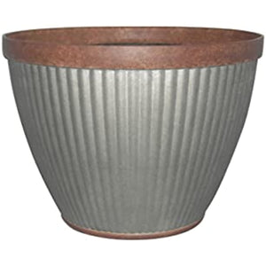 SOUTHERN PATIO Westlake Round Planter Galvanized 15IN (HDR054795)