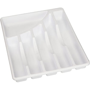 STERILITE Cutlery Tray, 11-3/4 in W, 1-7/8 in D, Plastic, White, 14-1/8" x