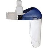 Sellstrom Face Shield, Single Crown, Full Safety Mask for Men and Women, Pin Lock Suspension Headgear with Clear Polycarbonate, Scratch Resistant Window, ANSI Z87, Blue, S390010