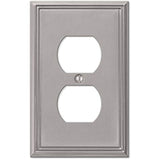 Amerelle 77DBN Metro Line Wallplate, 1 Duplex Outlet, Cast Metal, Brushed Nickel, 1-Pack, Double Toggle