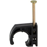 Highcraft ID234x100-K Half Clamp J-Hook with Nail For Pex Tubing Pipe Support, 1/2 in, Black