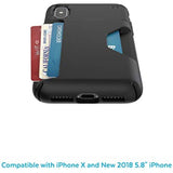 Speck Products Presidio Wallet iPhone Xs/iPhone X Case, Black/Black