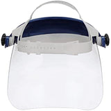 Sellstrom Face Shield, Single Crown, Full Safety Mask for Men and Women, Pin Lock Suspension Headgear with Clear Polycarbonate, Scratch Resistant Window, ANSI Z87, Blue, S390010