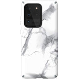 Speck Products Presidio Inked Samsung Galaxy S20 Ultra Case, CarraraMarble Matte/Grey
