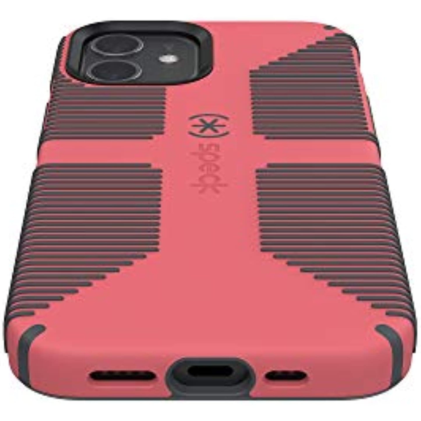 Speck Products CandyShell Pro Grip iPhone 12, iPhone 12 Pro Case, Raspberry Kiss Red/Slate Grey (137602-9240)