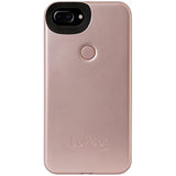 LuMee Two Selfie Phone Case, Rose Matte | LED Lighting, Variable Dimmer | Shock Absorption, Bumper Case | iPhone 8+ / iPhone 7+ / iPhone 6s+ / iPhone 6+