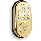 Yale Security Living Keyless Push Button Deadbolt in Polished Brass (Standalone) (YRD210-NR-605)