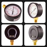 Raven PG100 R1554 2-1/2 Display Dry Gauges Steel Case, 1/4 inch Npt Center Back Connection, Circular Dial, Polycarbonate Crystal, Black Anodized Aluminum Pointer, Quality and Durability