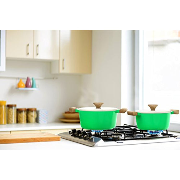 Vremi 8 Piece Ceramic Nonstick Cookware Set - Induction Stovetop Compatible Dishwasher Safe Non Stick Pots with Lids and Frying Pans - Dutch Oven Pot Fry Pan Sets Serving - PTFE PFOA Free - Green