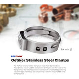 Pexflow Stainless Steel Cinch Clamps - PXKT-CR34-50 3/4 Inch Corrosion Resistant Oetiker Style Pinch Clamps for Radiant Heating, Domestic Water & Other Plumbing Applications (Pack of 50)