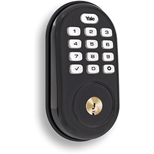 Yale Real Living Electronic Push Button Deadbolt Fully Motorized with Zwave Technology, Oil-Rubbed Bronze