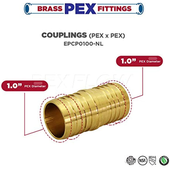 Supply Giant FQDQ0100-10 X PEX Straight Coupling Barb Pipe Fitting 1