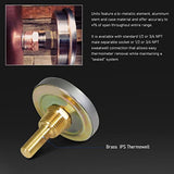 Raven R1519-NL Hot Water Thermometer with IPS Well, Circular Dial, Bi-Metallic Element; Aluminum Stem & Case material, Connection Back, Adjustable Angle, Economical & Accurate