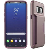 Speck Products Compatible Phone Case for Samsung Galaxy S8+, Presidio Wallet Case, Clay Pink/Plumberry Purple
