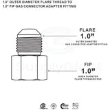 Flextron FTGF-38F38 Gas Connector Adapter Fitting with 3/8" Outer Diameter Flare Thread x 3/8" FIP, Uncoated, for Log & Space Connectors, Excellent Corrosion Resistance, Stainless Steel