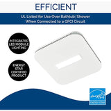 Broan-NuTone AE80LK Flex Bathroom Exhaust Ventilation LED Light, Energy Star Certified, 80 CFM, 0.7 Sones Bath Fan, White