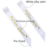 2 Pack Prom King and Prom Queen Satin Sash Kit School Graduate Party Décor Accessories