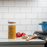 Glass Kitchen Canisters with Airtight Bamboo Lids - Kitchen Organization and Food Storage Glass Jar for Candy, Cookie, Rice, Sugar, Flour, Pasta, Nuts.�