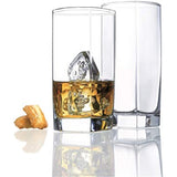 Elegant Highball Glasses [Set of 12] Drinking Glasses for Water, Juice, Beer, Wine, Whiskey, and Cocktails - Square Base with Rounded Top