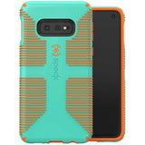 Speck Products CandyShell Grip Samsung Galaxy S10e Case, Tropic Teal/Pumpkin Orange