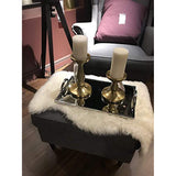 Elegant Silver Mirror Tray - with Chrome Edging and Handles - Rectangle Vanity Tray - Ideal for Ottoman, Coffee Table, Perfume Set, Living Room, Dining Room, Whiskey Decanter Set. 16 x 10 Inches