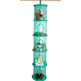 5 Tier Storage Organizer - 12" X 59" - Hang in Your Children’s Room or Closet for a Fun Way to Organize Kids Toys or Store Gloves, Shawls, Hats and Mittens. Attaches Easily to Any Rod. (Green)