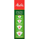 Melitta #4 Cone Coffee Filters, White, 100 Count