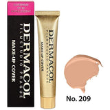 Dermacol Full Coverage Foundation | Long Lasting Waterproof Makeup Cover Cream SPF30 | Hypoallergenic & Light Weight Liquid | Tattoo, Acne, Spots, Under-eye Skin Cover-up | Natural Matte Finish 30g | 209