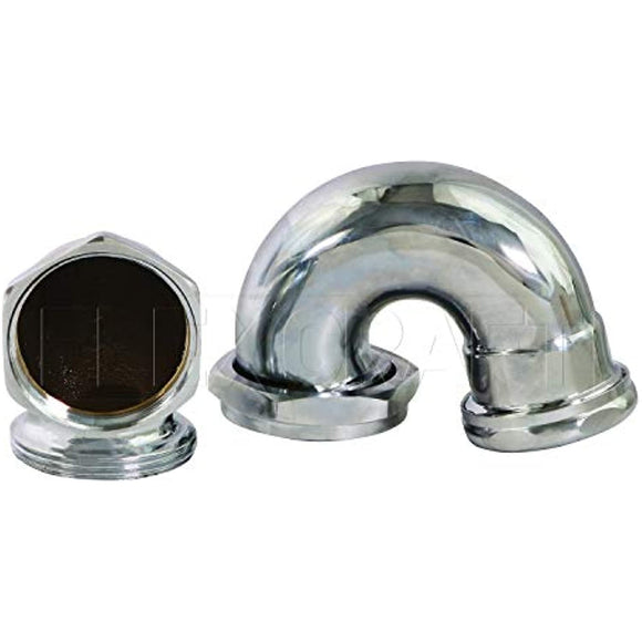 Highcraft 33536 LA Pattern Trap for Tubular Drain Applications 1-1/2 in. IPS x 1-1/4 in, Brass, Chrome Plated, 1-1/2