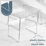 Clear Stackable Shelf - Easily Organize Your Kitchen Counter and Cabinet Shelves While Creating Extra Storage Space with This Foldable Translucent Plastic Shelf. (2-Pack)