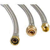 HIGHCRAFT GUXD-C56-46E 24 Inch Lead Free Braided Water Heater Connector with 3/4'' Inner Diameter & 3/4'' FIP x 1 Inch FIP Fittings, Maximized Corrosion Resistance and Performance