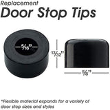 Premium Rubber Door Stop Stud Replacement Tips – Doorstopper Bumpers, Springe Hinge End Caps for Wall & Floor Protection – Universal Size (Black)