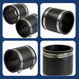 Supply Giant 6I48 Flexible PVC Coupling with Stainless Steel Clamps3", Black