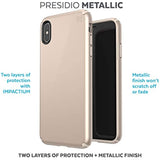 Speck Products Presidio Metallic iPhone Xs Max Case, Nude Gold Metallic/Nude