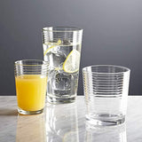 Durable Drinking Glasses [Set of 18] - Glassware Set Includes 6-17oz Highball Glasses, 6-13oz Rocks Glasses, 6-7oz Juice Glasses | Heavy Base Glass Cups for Water, Juice, Beer, Wine, and Cocktails