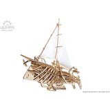 UGEARS 3D Puzzles for Adults Trimaran Merihobus - Wooden Mechanical Models Construction Craft Kits for Adults