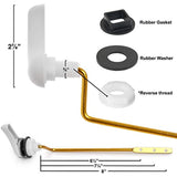 Qualihome Universal Side Mount Toilet Handle Tank Flush Lever Replacement Handle, White Finish Toilet Handle