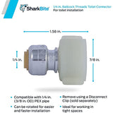 SharkBite 1/4 Inch x 7/8 Inch Ballcock Toilet Reducing Connector, Push To Connect, PEX Pipe, Copper, CPVC, PE-RT, HDPE, U3531LFA