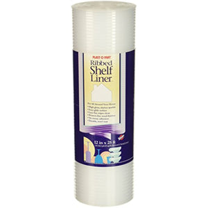 Plast-O-Mat Ribbed Shelf Liner, Clear, 12" x 25'