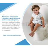 PlumBoss E2000 Elongated Toilet Seat with Built in Potty Training Toddlers Seat Magnetic Kids Seat Fits both Adult and Child Plastic Off white